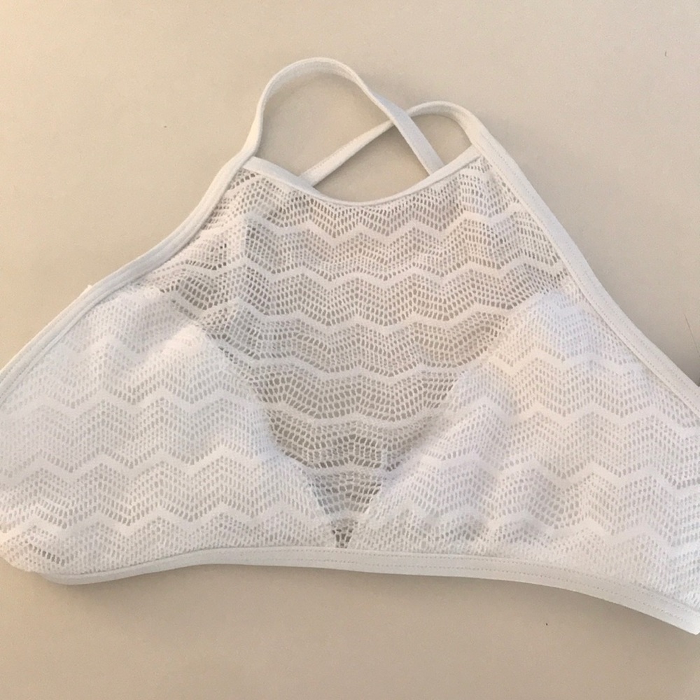 White bathing suit top.